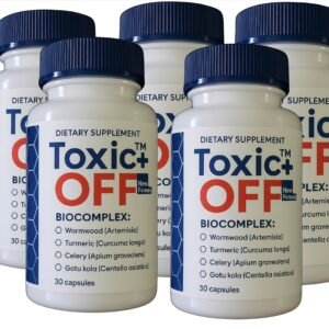 Toxic Off | Natural Detox Herbal Complex – 150 Capsules | Body Cleanse & Toxin Flush | 5 Bottle